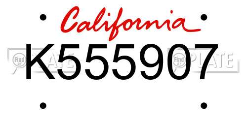 K555907 California License Plate