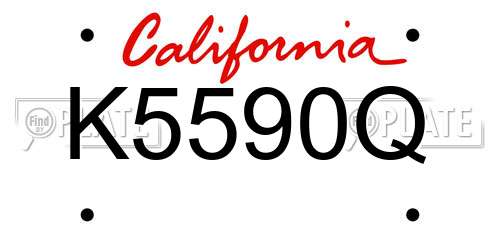 K5590Q California License Plate