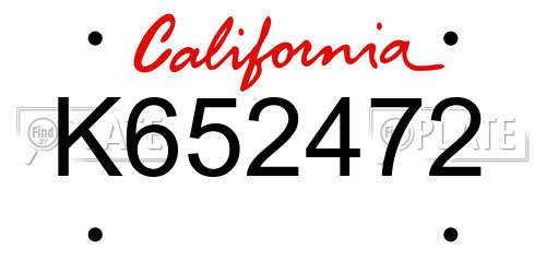 K652472 California License Plate
