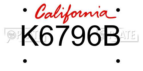 K6796B California License Plate