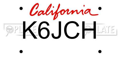 K6JCH California License Plate