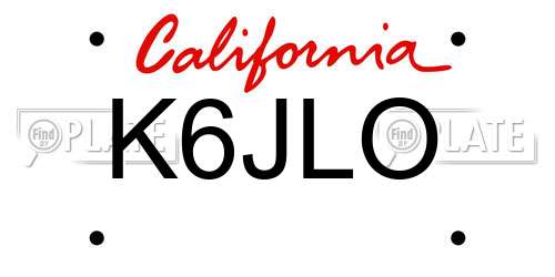 K6JLO California License Plate
