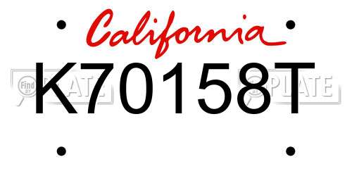 K70158T California License Plate