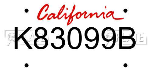 K83099B California License Plate