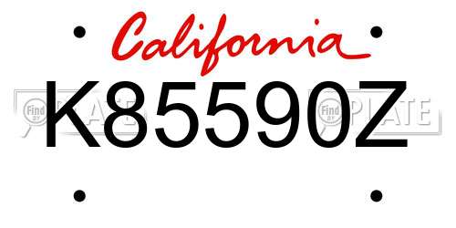 K85590Z California License Plate