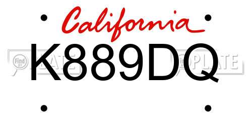 K889DQ California License Plate