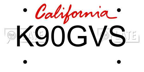 K90GVS California License Plate