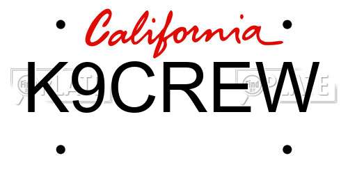 K9CREW California License Plate