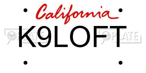 K9LOFT California License Plate
