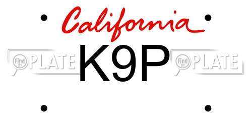 K9P California License Plate