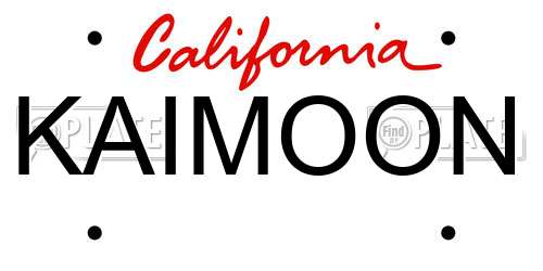 KAIMOON California License Plate