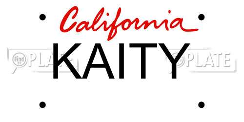 KAITY California License Plate