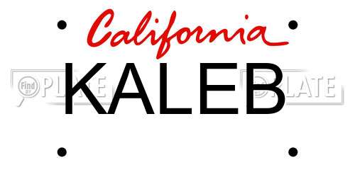 KALEB California License Plate