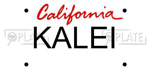 KALEI California License Plate