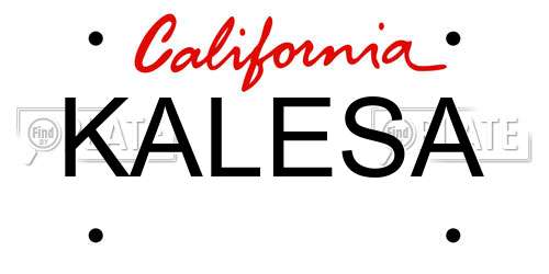 KALESA California License Plate