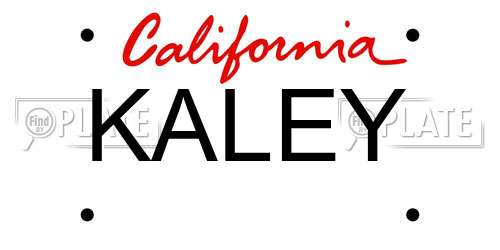 KALEY California License Plate