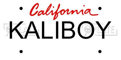 KALIBOY California License Plate