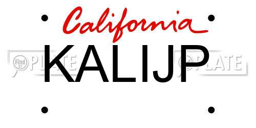 KALIJP California License Plate