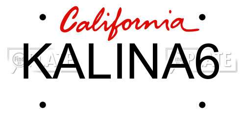 KALINA6 California License Plate
