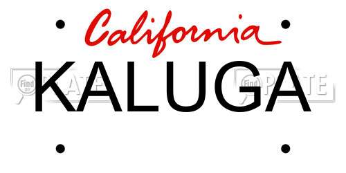 KALUGA California License Plate