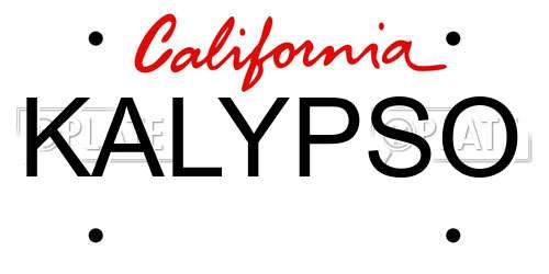 KALYPSO California License Plate
