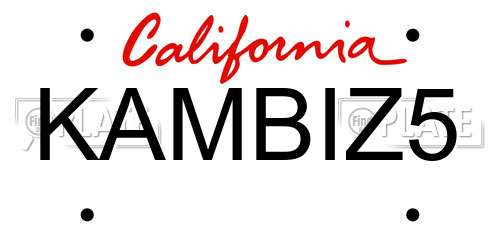 KAMBIZ5 California License Plate