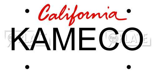 KAMECO California License Plate