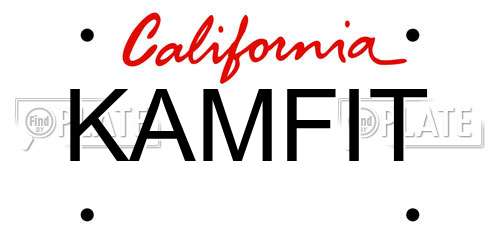 KAMFIT California License Plate