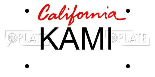 KAMI California License Plate