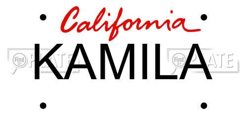 KAMILA California License Plate