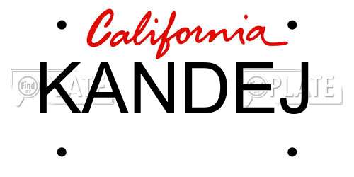 KANDEJ California License Plate