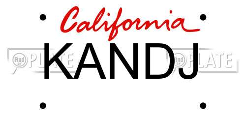 KANDJ California License Plate