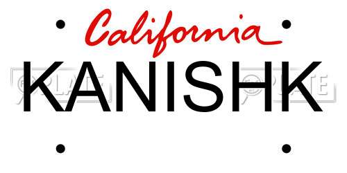 KANISHK California License Plate