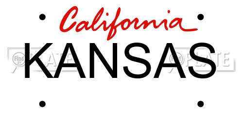 KANSAS California License Plate