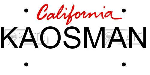 KAOSMAN California License Plate