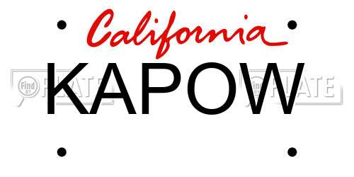 KAPOW California License Plate