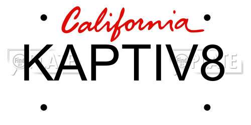 KAPTIV8 California License Plate