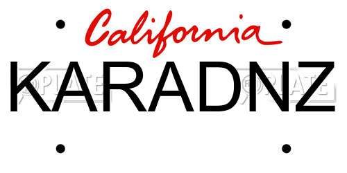 KARADNZ California License Plate