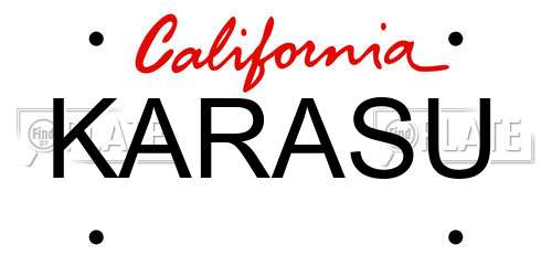 KARASU California License Plate