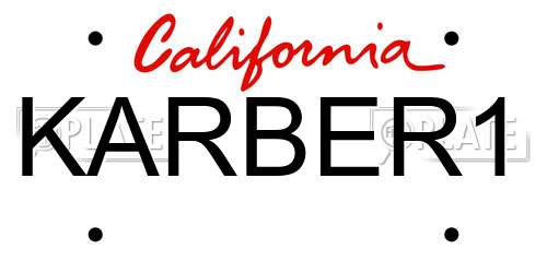 KARBER1 California License Plate