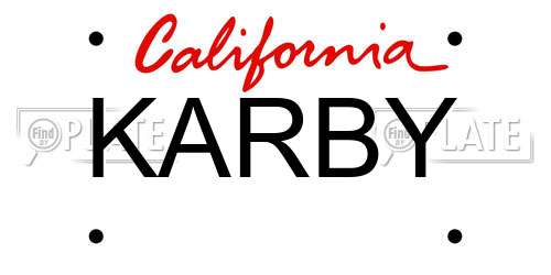 KARBY California License Plate