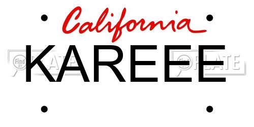 KAREEE California License Plate
