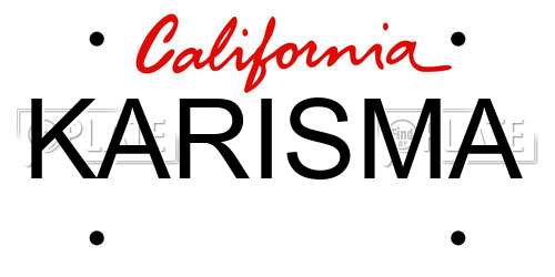 KARISMA California License Plate