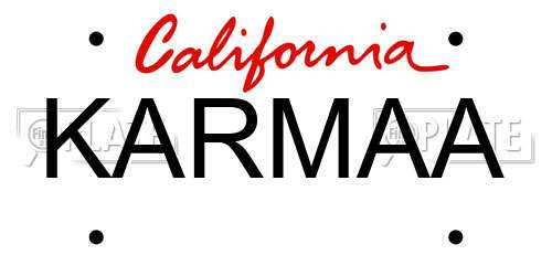 KARMAA California License Plate
