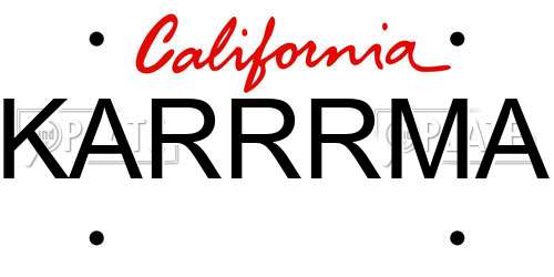 KARRRMA California License Plate