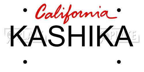 KASHIKA California License Plate