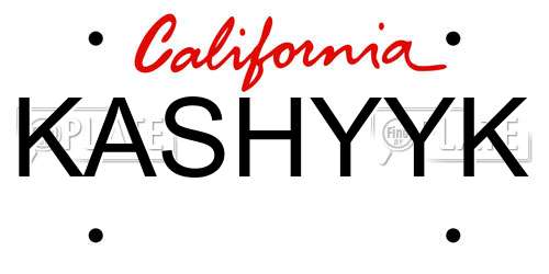 KASHYYK California License Plate