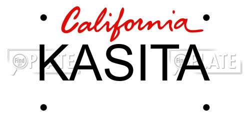 KASITA California License Plate
