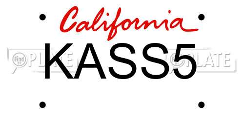 KASS5 California License Plate