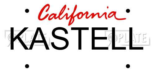 KASTELL California License Plate